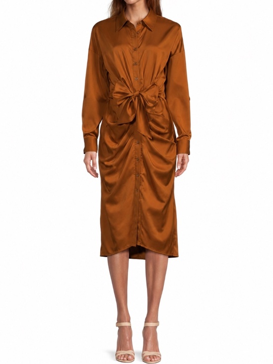 ANTONIO MELANI Dresses & Skirts - NWOT Antonio Melani Roxanne Tie Waist Midi Shirt Dress Ember Size 8